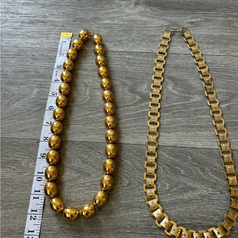 Lot Of 3 VTG Monet & Napier Silver & Gold Tone Chunky Statement Necklaces Signed - Picture 8 of 14